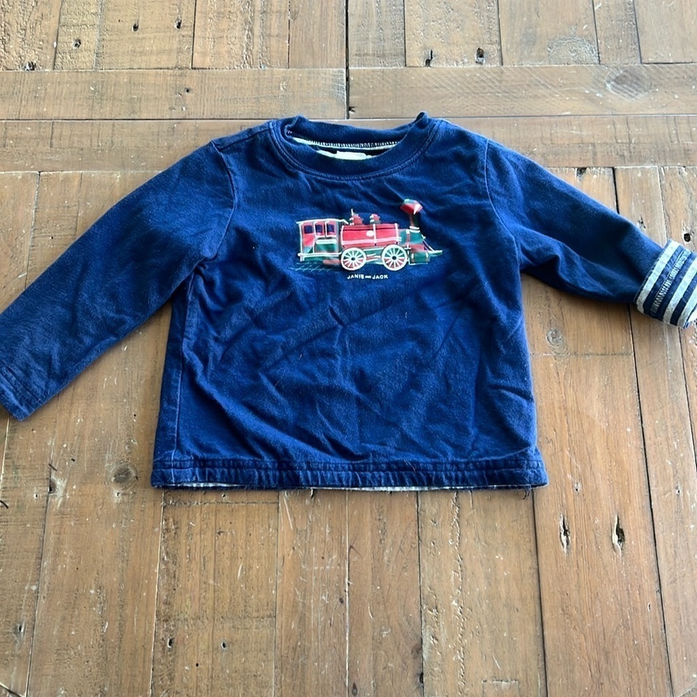 Janie and jack reversible train long sleeve tee